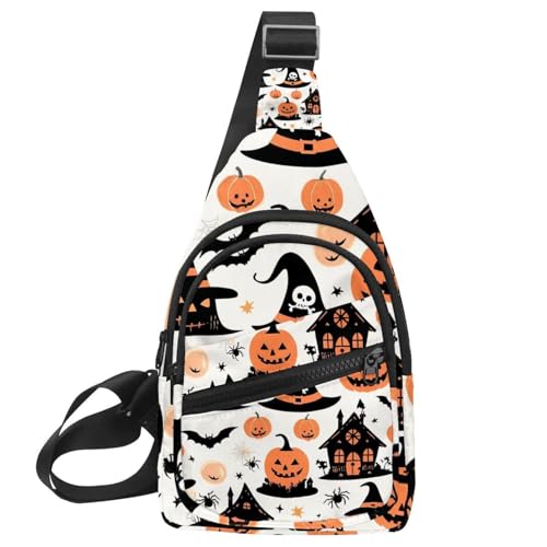 Mochila cruzada convertible con ilustraciones de Halloween de 30x18x4cm multicolor