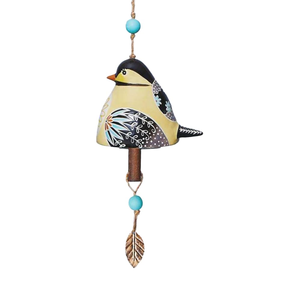 CTRLZS Bird Song Bell Garden Decoration,Hanging Rustic Wind Chime, Pendant Metal Tube Bell Door Bell Pendant, Festival Gift F