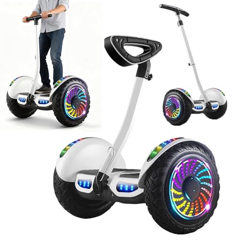 Trottinette électrique avec Bluetooth, contrôle par application, roues LED, pneus tout terrain, capacité de charge de 130 kg pour les trajets urbains et les loisirs en plein air