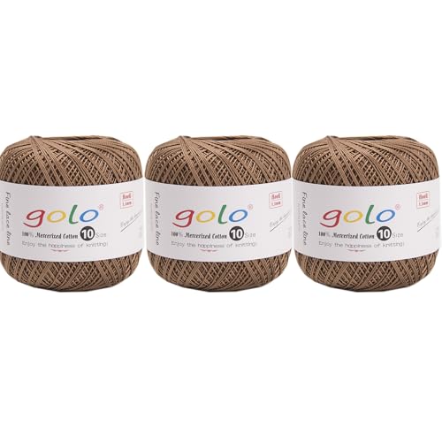 Image of golo 3 Balls Crochet Thread Size 10 Crochet Yarn for Hand Knitting 736
