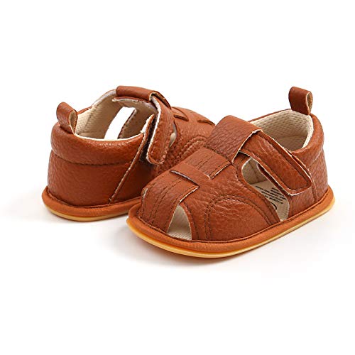 Image of RVROVIC Baby Boys Girls Sandals Premium Infant Summer Outdoor Shoes PU Lightweight Soft Anti-Slip Sole Toddler Prewalker