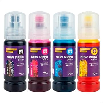 4x Refil Tinta New Print 544 Para Epson L3150 L3250 L3110 L5190 L3210 L5290 L1250 L5590 T544