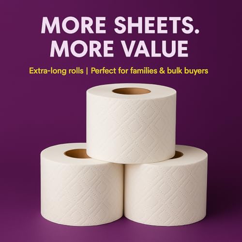 Image of Omega Tissue Roll - 12 Rolls Pack | Ultra Soft Cushion Effect | 2-Ply Toilet Paper | 6-in-1 Strong & Absorbent | 3000 Pulls | Bathroom Tissue | Hygienic & Skin Friendly