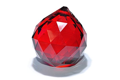 3 x 40mm Vintage Crystal Red Feng Shui Ball