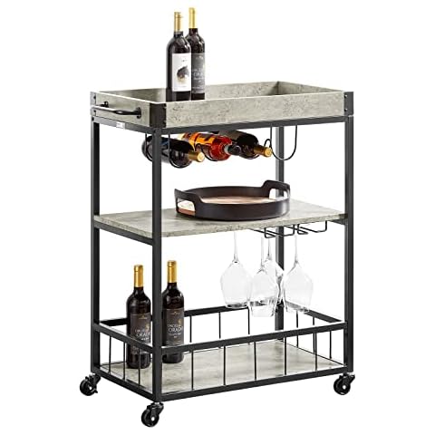 SoBuy® FKW56-HG Modern 3 Tier Kitchen Trolley Cover