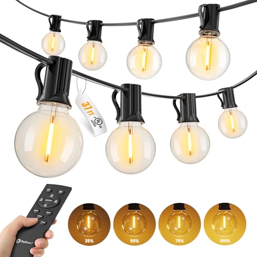 Brightown 37Ft Outdoor String Lights with Remote, 11 G40 Shatterproof