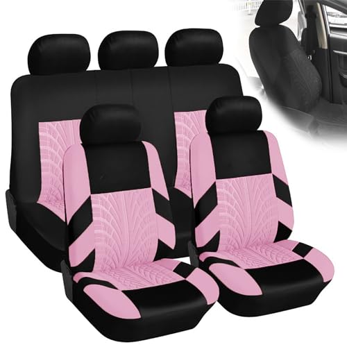 Alovez Housse Siege Voiture,9pcs Voiture Cuir Ensembles Housses SièGe, Housses De SièGe Universelles pour La Plupart des Voitures à Cinq...