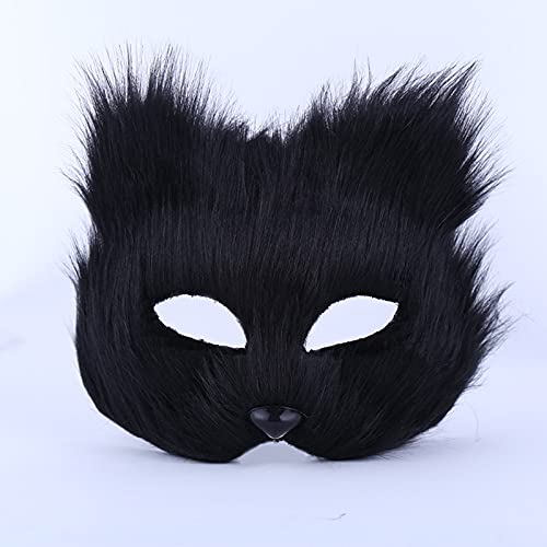 Furry Fox Mask ハロウィン コスプレ コスチューム ハーフフェイス ベール アイウェア ファンシードレス アイマスク ハロウィン パーティー メイク 小道具 コスチューム アクセサリー 動物 パーティー 猫 マスク ハロウィン イースター カーニバル コスプレパーティーの商品画像（Amazon）