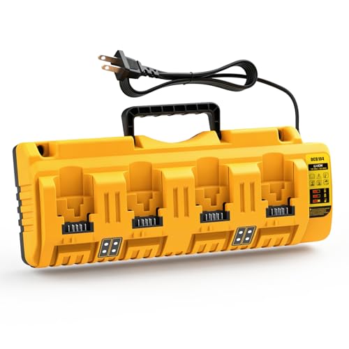 COOMYXIN DCB104 20V MAX Battery Charger Replacement for Battery Charger 4 Port Multi Charger Station with 2 USB Ports Compatible with Dewalt 12V-20V Batteries