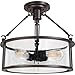 Quoizel BCN1716WT Buchanan Semi-Flush Ceiling Lighting, 3-Light, 300 Watts, Western Bronze (14" H x 16" W)