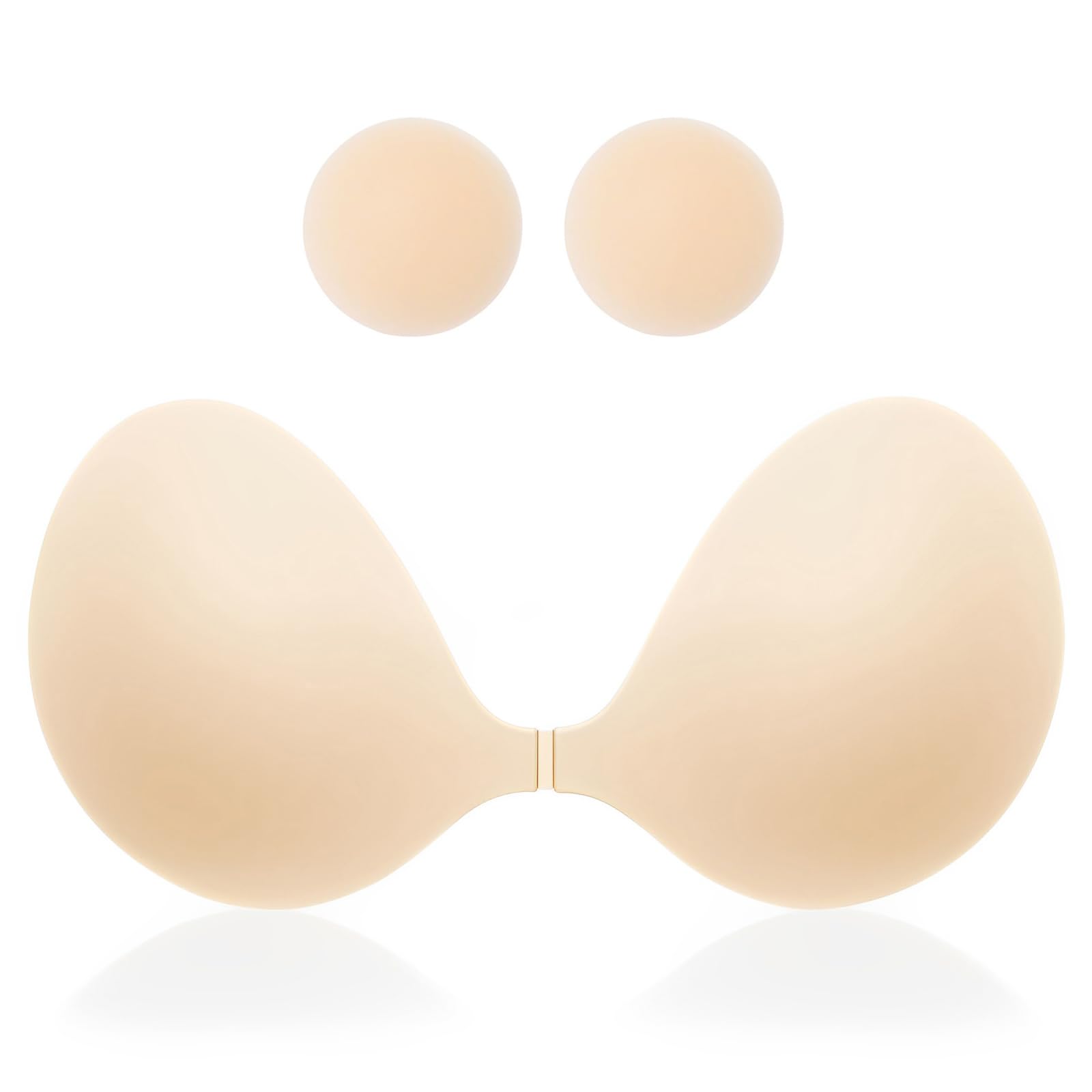 MITALOO Seamless Adhesive Bra Sticky Strapless Invisible Push up Bras Silicone Backless Nipple Cover for Women
