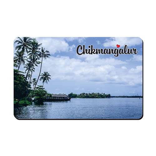 Image of Elegant Fridge Magnet with Themes |Rectangular Size Refrigerator Magnet with Magnetic Rubber Back | Pack of 1, 8.6cm X 5.4cm (Chikmangalur - Design 5)