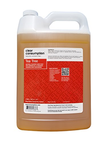 Natural Foaming Hand Soap Refill Gallon Tea Tree (128 oz) - Made Directly from USDA Organic Vegetable Oils by Clear Consumption