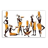  Abstrait Africain Femme Toile Peinture Moderne Mur Art Affiches et Gravures Simplicité Décoration Photos pour Salon Mural 30x60cm(12x24in) sans cadre