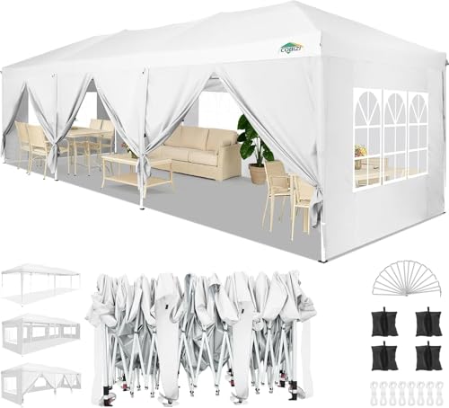 COBIZI Canopy 10x30 FT Party Tents for Parties with 8