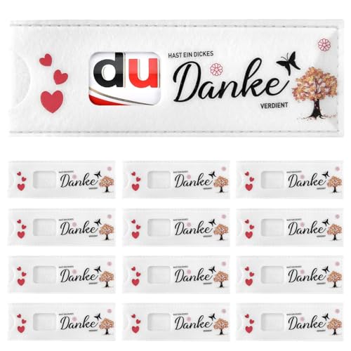 Fundas de fieltro 'Gracias' para chocolate, 'Te mereces un gran gracias', paquete de 12 envoltorios de regalo para profesores, compañeros, ayudantes y clientes – no incluye chocolate (Blanco)