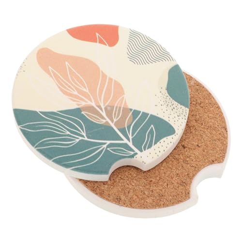 Cabilock Unique Car Cup Holders 2pcs Ceramic Coasters for Car Anti-Slip Feature