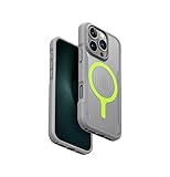 UNIQ Funda híbrida Combat Active compatible con iPhone 16 Pro, carga MAGCLICK (gris piedra)