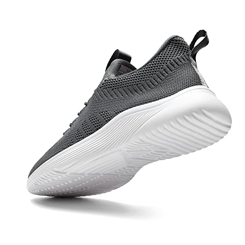 Lamincoa Womens Walking Shoes Thickening Slip On Lightweight Comfort Casual Memory Foam Tennis Sneakers for Gym Running Work Grey US 9.52