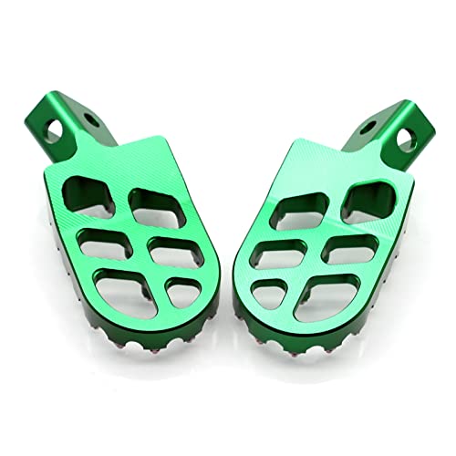 Image of MZS Dirt Bike Foot Pegs Compatible with KLX110 2002-2024 / KLX110L 2010, CNC Motocross Footpeg MX Footrest Rest Pedal Green