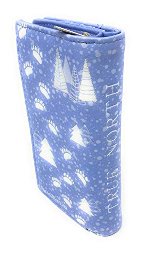 Shag Wear True North Polar Bear Wallet for Women and Teen Girls Vegan Faux Leather Blue Large 7"2