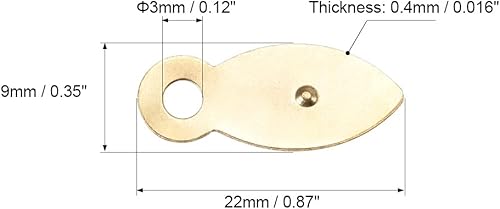 Miniatura 2 de uxcell Botón de giro de marco, 7/8 pulgadas de metal plano con tornillos para colgar imágenes, fotos, dibujos y carteles, 30 piezas (dorado)