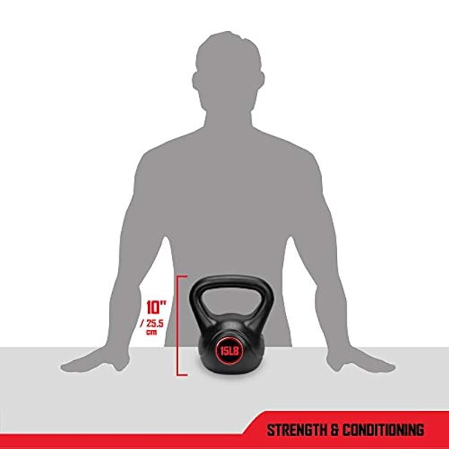 RBX Cement Kettlebell with Shock-Proof Plastic Coating for CrossFit Training