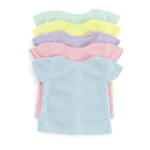 Emily Rose 18 Inch Doll Clothes for American Girl Dolls | Rainbow Doll T-Shirts 5 Pack with Velcro Closure | Gift Boxed for Easter! | Fits 18" Our Generation and Journey Girls Dolls