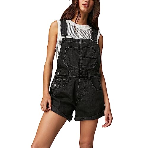 Salopette en denim femme à poches pour un look de vacances décontracté et frais