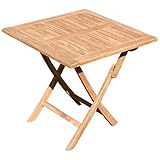 ASS ECHT Teak Holz Teaktisch Klapptisch Holztisch Gartentisch Garten Tisch in verschiedenen Größen zum Klappen von Größe:80x80cm