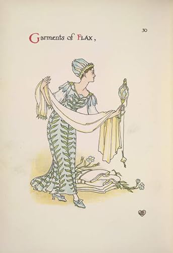 Toile de lin avec portrait par Walter Crane, impression d'art pour salon chic