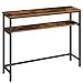 HOOBRO Konsolentisch, Eingangstisch, Schmale Sofatisch, 2-stöckiger Beistelltisch mit dem verstellbaren Regal, für Flur, Eingangsbereich, Küche, Schlafzimmer, Industriestil, EBF24XG01