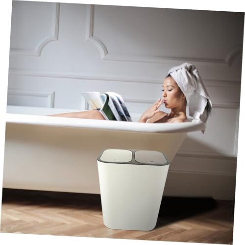 Caneca de basura con tapa y doble compartimento SUPVOX miniatura 6