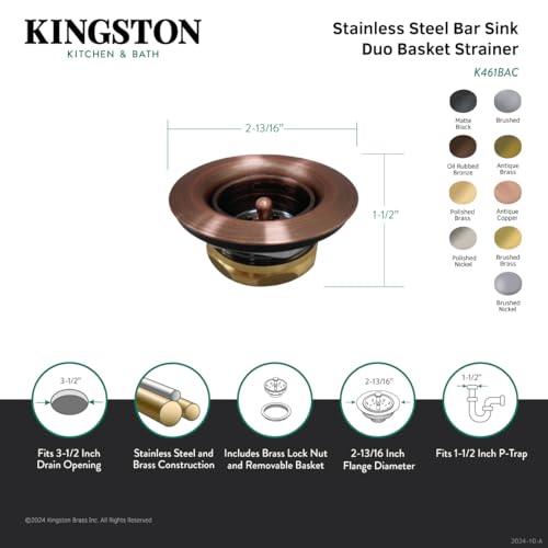 Kingston Brass K461BAC Colador de Canasta para Fregadero miniatura 3