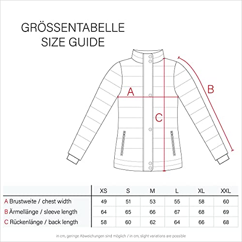 Navahoo warme Damen Winter Jacke Parka Mantel Stepp Kurzjacke gefüttert B301 [B301-Weiss-Gr.L]