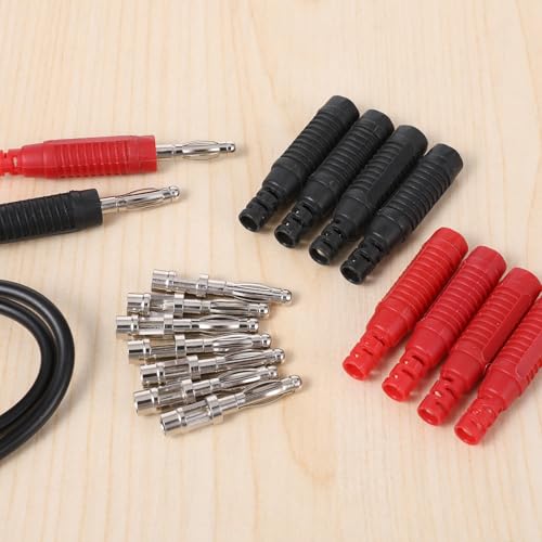 Image of Banana Plugs, 10 Pcs 4mm Insulated Banana Plug Connectors Adapters for Multimeter Test Leads Probes