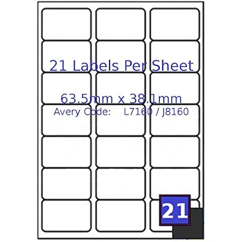 10x 21 Labels Per Sheet A4 Address Labels Sticky Self Adhesive Peel Out Notes Paper Ideal for Inkjet Copier Laser Printer Cover