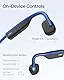 SHOKZ OpenMove Knochenschall Kopfhörer, Open-Ear Sport Bluetooth Ohrhörer mit Noise-Cancelling Mikrofon, IP55 wasserdichtes kabelloses Headset zum Laufen, 6 Stunden Spielzeit, mit Aufklebern, Blau