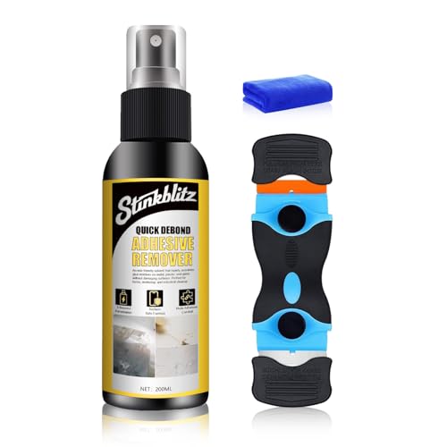 Dissolvant Colle, Dissolvant Adhésif, Decolle Etiquette,Enlever les Étiquettes et les Résidus de Colle Rapide, Livré avec Scraper Polyvalent,Produit Enlever Colle Autocollant 200ML