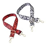 Abaodam 2個 加宽調節可能な 撞色豹柄 ショルダーストラップ 肩の負担を軽減する 柔軟な 広ベルト ハンドバッグやショルダーバッグ用 交換ベ