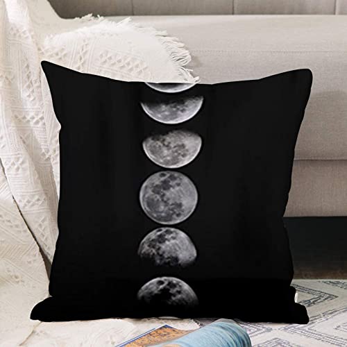 Kissenbezug 45x45 cm,Emotionsphasen des Mondmusters,,Outdoor Kissen Kissenbezüge Kissenhülle Sofa Kissen dekokissen Zierkissen für Wohnzimmer Garten deko draußen