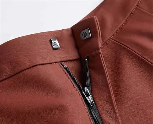 Women Leather Skirt Female A-Line Big Hem Pleated Long Skirt Office Work Casual Umbrella Skirt4