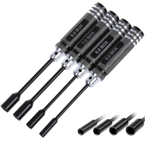 Innensechskant Schraubendreher Set 4 teilig, RC Modellbau Werkzeug, Schraubendreher Set für RC Auto Hubschrauber Quadcopter Flugzeug (4,0 mm 5,5 mm 7,0 mm 8,0 mm)