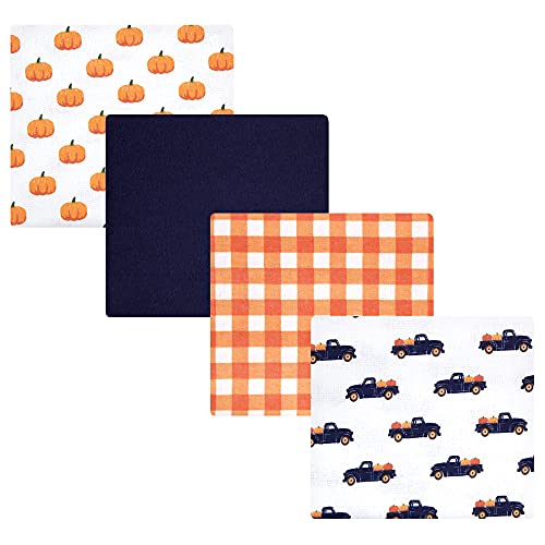 Image of Hudson Baby Unisex Baby Cotton Flannel Receiving Blankets, Pumpkin, One Size