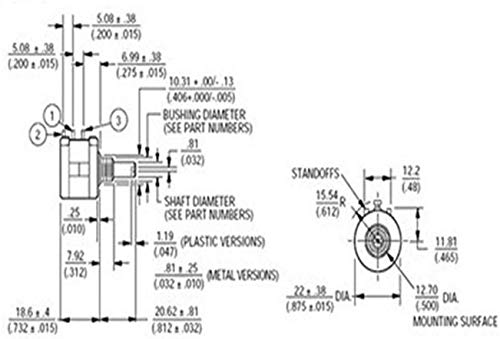 Image of Taiss / 3590S-2-103L 10K ohm 10-Turn Multi Turn Rotary Wire Wound Precision Potentiometer, 10 Ring Adjustable Resistor Counting Dial Rotary Knob
