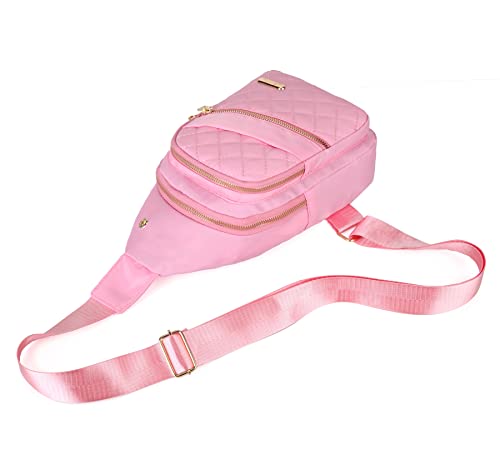 Image of AOSTIHOT Small Crossbody Bags Sling Bag for Women, Sling Backpack Chest Daypack Cross Body for Travel Casual Running Hiking Pink