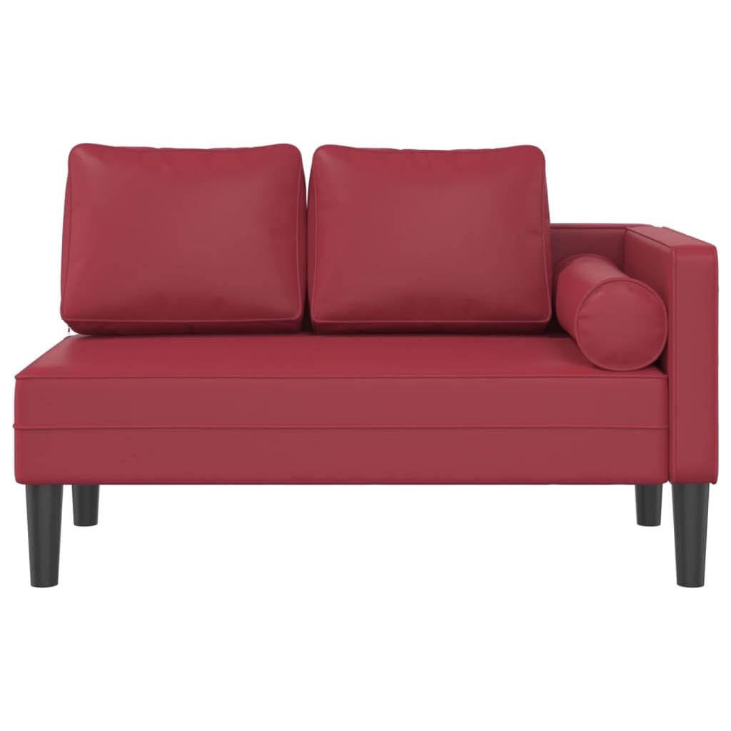 Willood Chaiselongue mit Kissen Weinrot Kunstleder Relaxliege Liegesessel Sessel Lounge Relaxsessel Liegestuhl Loungesessel Sesselliege Komfortliege
