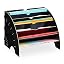 Relaxdays Rangement Similicuir, 4 Compartiments, formats A4-C4, Stable, HxLxP: 35 x 18 x 26,5 cm, Organiseur, Marron