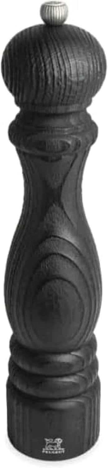 Dekomiro Peugeot Paris Pfeffermühle 30 cm Nature Black - Klassische Mahlgradeinstellung - Aus recyceltem Holz mit PEFC-Siegel - Französiches Know-How - Schwarz