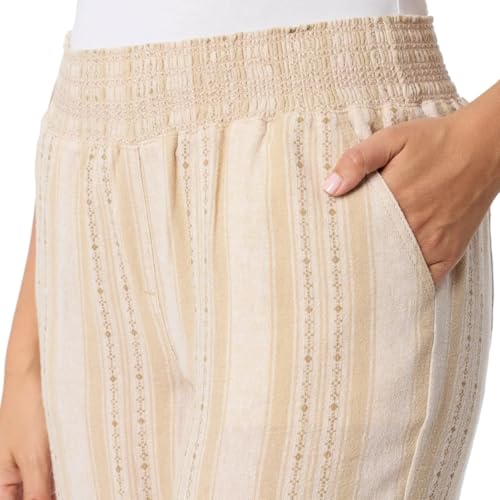 Briggs Women's Linen Rayon Blend Palazzo Pull On Pants3